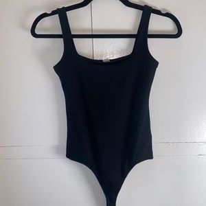 BP black thong body suit